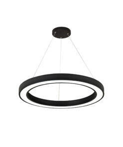 InLight Κρεμαστό φωτιστικό LED 88W 3CCT (by switch on base) σε μαύρη απόχρωση D:80cm (6073-80-BL)