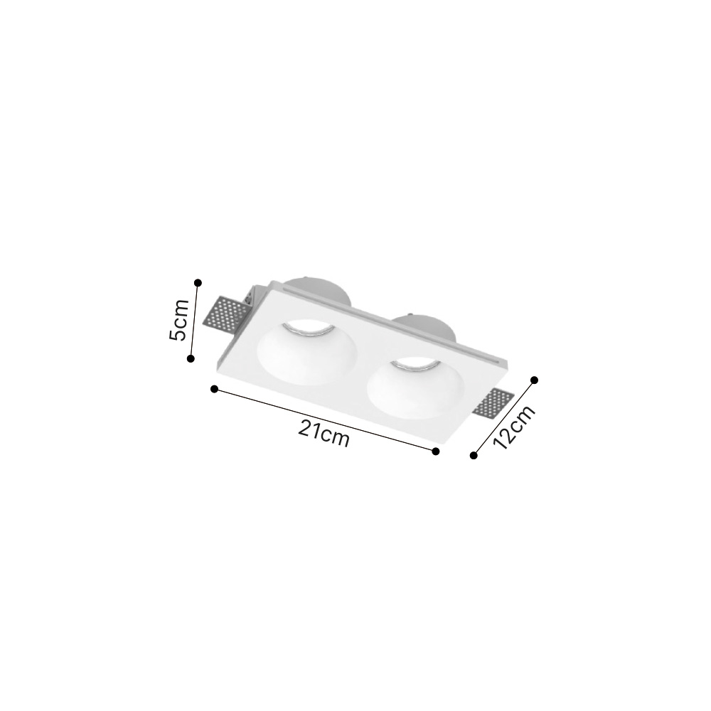 Inlight Χωνευτό σποτ από γύψο 2XGU10 D:21cm (Χ0015-WH) - Image 2