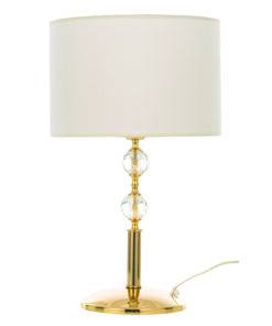 InLight Επιτραπέζιο φωτιστικό από χρυσό μέταλλο κρύσταλλο και υφασμάτινο καπέλο 1XE27 D:59cm (3422-Χρυσό)
