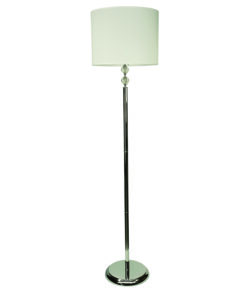 InLight Επιδαπέδιο φωτιστικό από χρώμιο μέταλλο κρύσταλλο και υφασμάτινο καπέλο 1XE27 D:177cm (45360-Χρώμιο)