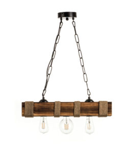 InLight Κρεμαστό φωτιστικό από ξύλο και σχοινί 3XE27 D:50cm (5318-3)