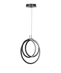 InLight Κρεμαστό φωτιστικό LED 40W 3CCT (by switch on base) σε μαύρο χρώμα D:38cm (6080-BL)