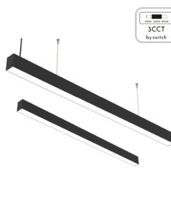 InLight Κρεμαστό φωτιστικό LED 30W 3CCT (By Switch) από αλουμίνιο σε μαύρη απόχρωση D:90cm (6072-90-BL)