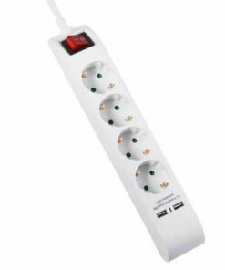 ΠΟΛΥΠΡΙΖΟ 4 ΘΕΣΕΩΝ & 2USB(2.1A) ΜΕ ΔΙΑΚΟΠΤΗ 3Χ1.5mm 1.5Μ ΑΣΦΑΛΕΙΑΣ 80-00141
