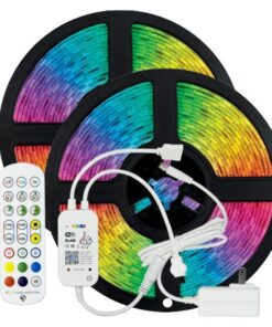 ΤΑΙΝΙΑ LED KIT 2 Χ 5 ΜΕΤΡΩΝ RGB 12V + DRIVER + Wifi CONTROLLER ΜΕ ΜΟΥΣΙΚΗ IP20