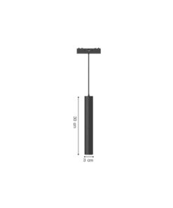 Alternative view of Inlight Κρεμαστό Φωτιστικό LED 6W 3CCT για Ultra-Thin μαγνητική ράγα σε μαύρη απόχρωση D:3X30cm (TMU0210-Black)