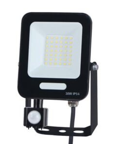 ΠΡΟΒΟΛΕΑΣ LED 30W SMD ΜΕ ΠΕΡΙΣΤΡΕΦΟΜΕΝΟ ΑΝΙΧΝΕΥΤΗ ΚΙΝΗΣΗΣ ΜΑΥΡΟΣ IP54 3000K PLUS