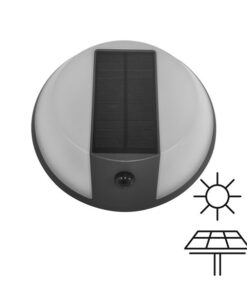 ΑΠΛΙΚΑ ΣΤΡΟΓΓΥΛΗ ΜΕ ΗΛΙΑΚΟ PANEL ΜΑΥΡΟ 5W 500LM 4000Κ IP54 ARTE ILLUMINA