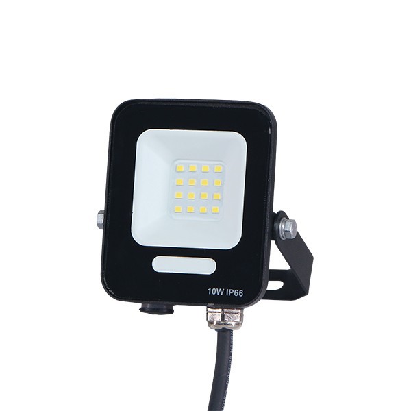 ΠΡΟΒΟΛΕΑΣ LED 10W SMD ΜΑΥΡΟΣ IP66 4000K PLUS 60cm ΚΑΛΩΔΙΟ
