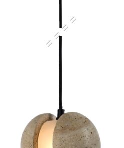 InLight Κρεμαστό φωτιστικό γκρι από travertine marble 1XG9 D:13 x 14cm (4092)