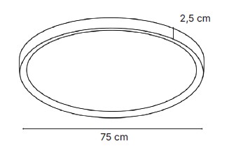 Inlight Πλαφονιέρα οροφής LED 60W 3CCT (by switch on base) σε ασημί απόχρωση D:75x2,5cm (42036-AA-Silver) - Image 3