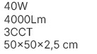 InLight Πλαφονιέρα οροφής LED 40W 3CCT (by switch on base) από ασημί μέταλλο D:50cm (42045-Silver) - Image 3