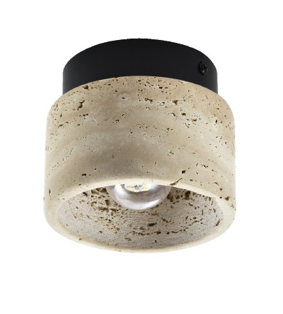 InLight Πλαφονιέρα οροφής γκρι από travertine marble 1XE27 D:12cm (42046)